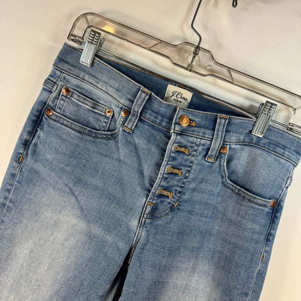 J.Crew Denim Womens 26P Light Wash Button Fly High Rise Skinny Jeans Petite